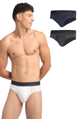 Image of Cresmo Men's|Anti-Microbial Luxury Micro Modal Underwear Breathable Ultra Soft Comfort Lightweight Brief|Pack of 2 |