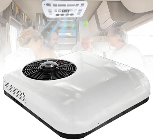 DC Air Conditioning Unit ，Truck Air Conditioner ，Rooftop RV Air Conditioner，Fit Truck RV Construction Machinery Vehicle, etc White-12V