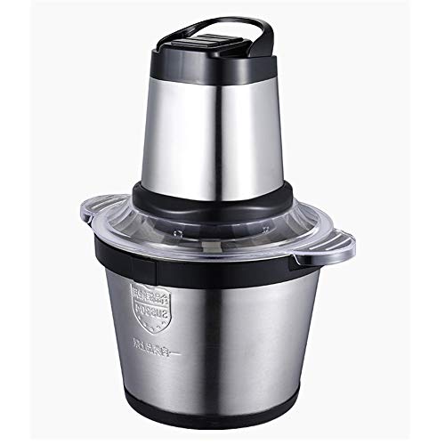 Fleischwolf Chopper, Mixgerät 4L, 500W, 3 Speed, Edelstahl-Schüssel Und 4 Bi-Level-Blades, Für Babynahrung, Fleisch Gemüse, Früchte Und Nüsse