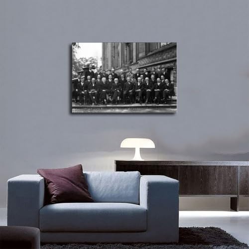 Affiche de la conférence Solvay 1927 pour habiller un mur de bureau vide avec style - 5