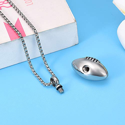 Sport Cremation Jewelry - Stainless Steel American Football Memorial Urn Necklace Pendant For Ashes Of Loved One #TOP4