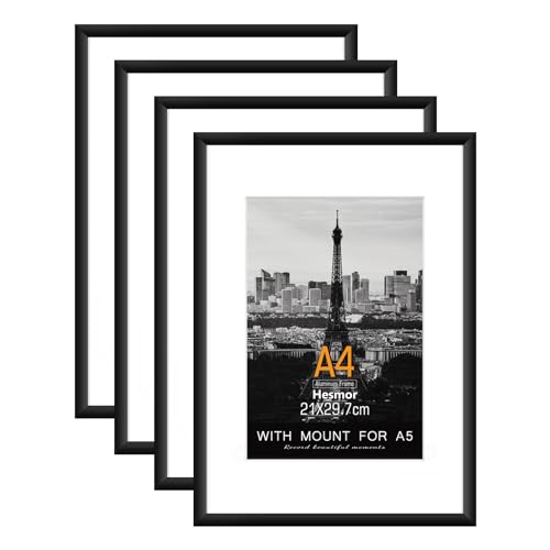 Hesmor A4 Aluminum Acrylic Picture Frames Black, 8 x 12 inch Certificate Frames