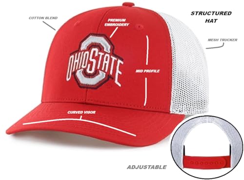 Gorra trucker clásica Ohio State ajustable con logo bordado miniatura 3