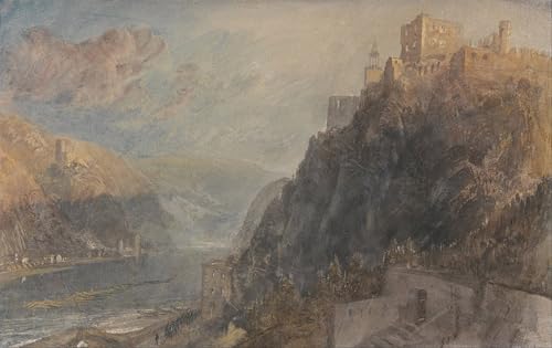 Tableaux peinture sur toile Rheinfels de Turner décor de chambre 60x90cm