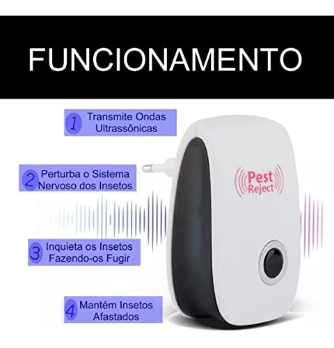 Repelente Eletrônico Ultrassônico Espanta Ratos E Insetos ECOCOZY (Branco)