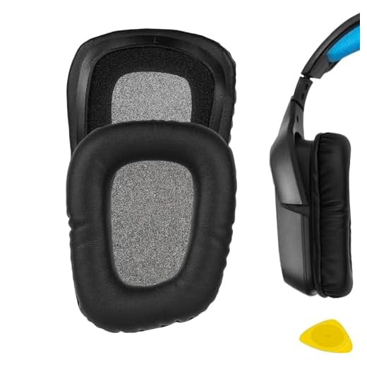 Geekria QuickFit Proteinläder reserv öronkuddar för Logitech G35, G930, G430, F450 hörlurar öronkuddar, headset öronkudde reparationsdelar (svart)