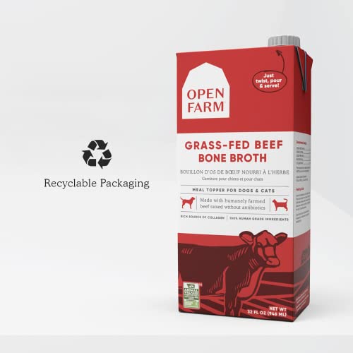 image for Open Farm Grass-Fed Beef Bone Broth, Food Topper for Both Dogs and Cat