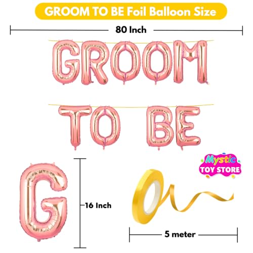 Image of Groom To Be Banner Rose Gold for Wedding Home Boys Foil Balloon Decoration Decor Celebration Rose Golden