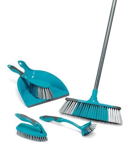 Beldray 5-teiliges Kehrschaufel Set, Reinigungsset, Besen mit weichen Borsten, Kehrschaufel, Bürste, Schrubber und Spülbürste, Reinigungsutensilien,...
