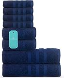 Turkish Cotton Bath Towel Set 8 Piece, 2 Bath Towels, 2 Hand Towels, and 4 Washcloths, Turkish Cotton Towels for Bathroom, Shower, Spa, Soft and Absorbent
