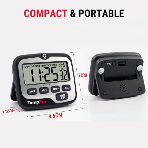 TempPro TM01 Kitchen Timer, Digital Cooking Timer with Large LCD Display - Image 7