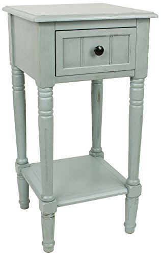 Image of Decor Therapy Simplify 1-Drawer Accent Table, Antique Iced Blue
