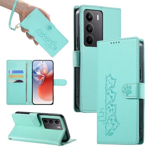 �X�}�z�P�[�X �Ή��@�� for Realme C75 4G / V60 Pro,�Ή��@�� for Realme 14X 5G �X�}�z�P�[�X�y�J�[�h�X���b�g�E�E�H���b�g�E�}�O�l�b�g�J�E�t���b�v�E�X�^���h�@�\�z�X�g���b�v�t�� Green