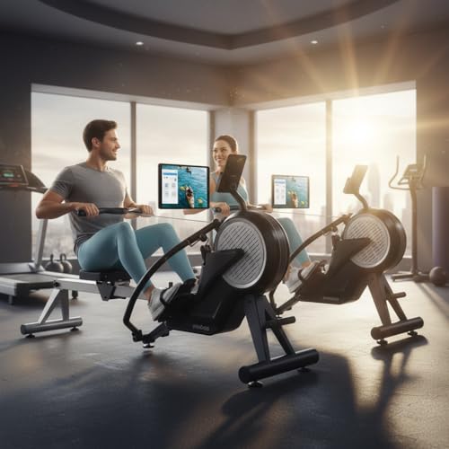 Air Rowing Machine for Home, 10-Level Adjustable Wind Resistance Professional Indoor Rowers, Foldable Commercial Row Machines with LCD Display and Wheels, Comfortable Seat, Easy Storage - Image 5