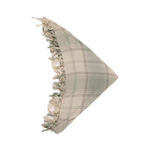 Lenço Xadrez Verde Claro c/Franjas Viscose 150x95x95cm