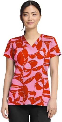 Med Couture Prints Women's Printed Scrub Tops V-Neck 2 Pockets | ...