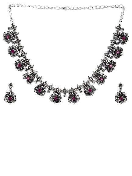 PANASHStylish Trendy Wedding Jewelry Set for Women and Girl Traditional Necklace Earring Jewelry Set for Women