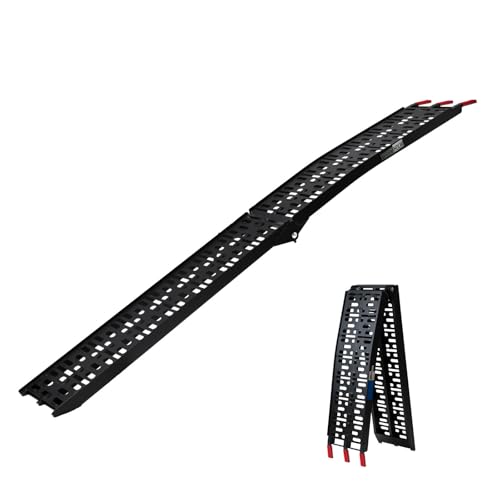 TRUTZHOLM 1 x Auffahrrampe klappbar 228 cm Traglast 340 kg Alu schwarz gelocht Motorradrampe Verladerampe