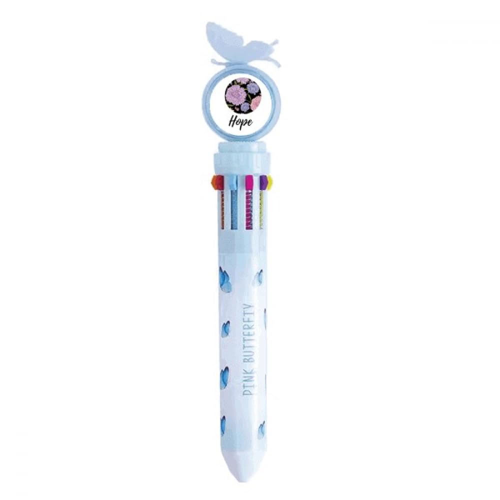Stylo à bille rétractable multicolore dessin lotus pour ne plus perdre vos capuchons