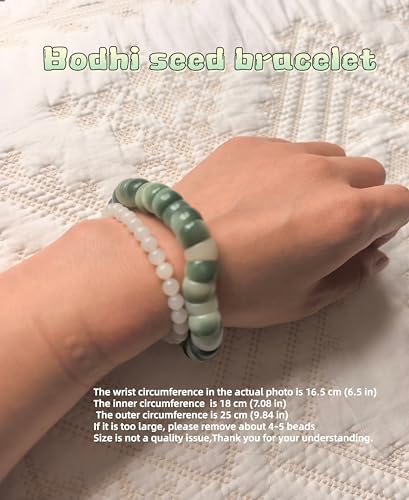 Image of Natural Bodhi Seeds Beads Bracelet, Zen Fidget Stretch Color Gradient Bracelet for Mind-Calming, Meditation Practice Beads Accessory for Women and Men