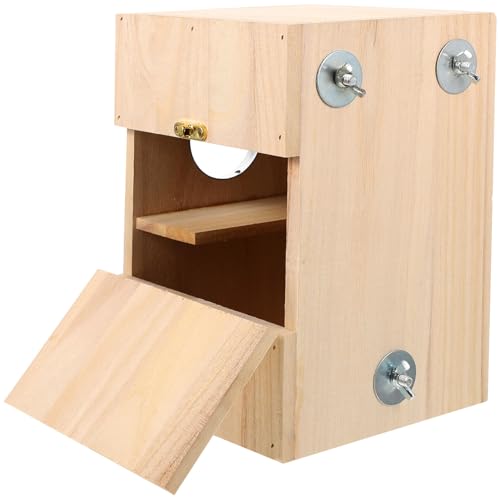 TOYZFRIENDY - TOYZFRIENDY Holz Vogelbrutkasten Klein Nistkasten für Wildvögel Singvögel und Zebrafinken Natürlicher Brutplatz mit Sitzstange für Vogelzucht und Vogelhaus Zubehör