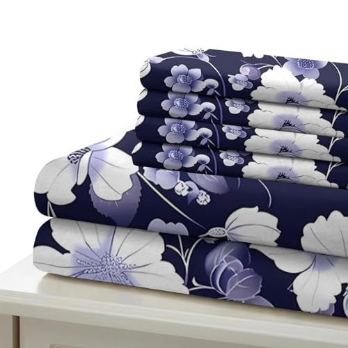 Housse de couette effet microfibre résistante parure de lit florale 140x200 - 7