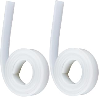 CRASPIRE 2Pcs 42 Inch Squeegee Cleaning Wiper Strip Glass Cleaning Tool Silicone Scraper Spatula Durable Reusable Practical Replacement Rubber Blades Scrubber Refill Shower Head for Door Window White