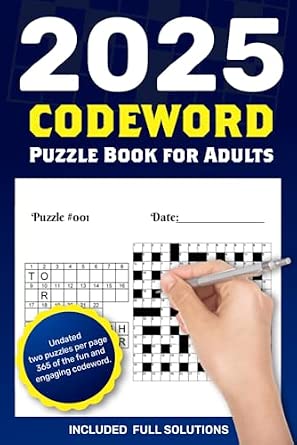 2025 Codeword Puzzle Book for Adults: Large Print Code Word 365 Undated ...