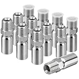Racewill 12 Pack 1/2' NPTF Hydraulic Hose Fittings, 3/8' I.D. Hose x 1/2' NPTF Male with Protection Cover...