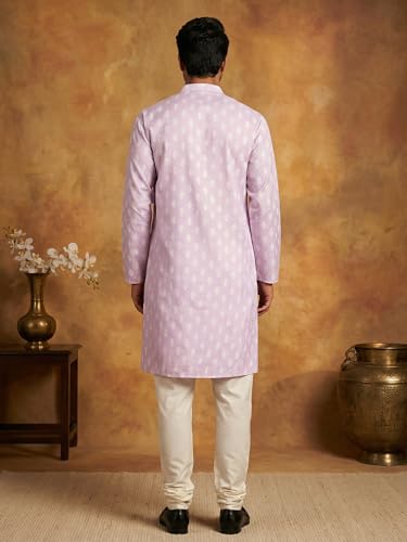 Image of Amazon Brand - Tavasya Men Floral Printed for Regular Fit Kurtas | Ethnic Wear | Festive | Cotton Blend | Knee Length