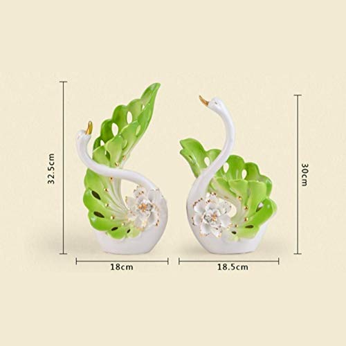 Newqz Elegant Swan Shaped Porcelain Vases For Home Decor, Ceramic Vases Set For Living Room Decoration, Wedding Gift #TOP4