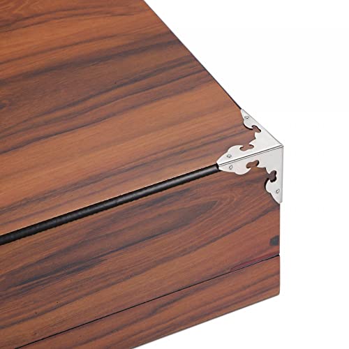 Image of uxcell 30x30x30mm Metal Box Corner Protectors Edge Guard Silver Tone 10pcs