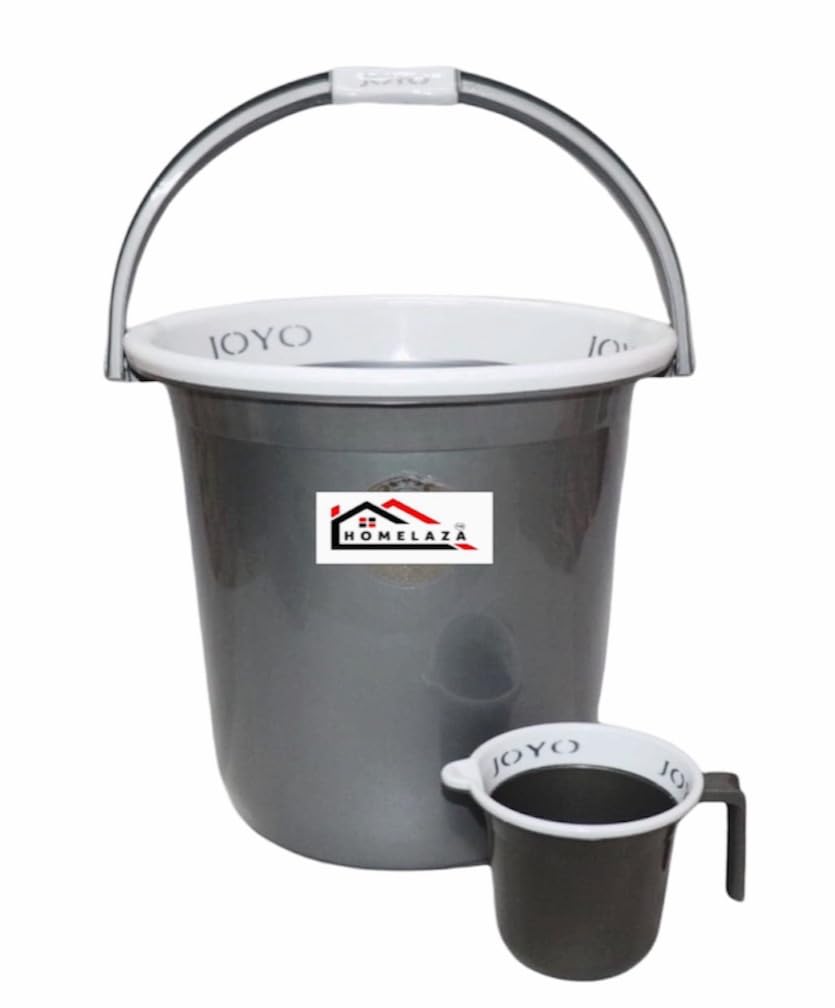 Whitelift JOYO Better Homes Plastic Bucket with Bathroom Mug Set, Bucket 20L,Mug 1100 ML (Set of 2) Grey Colour 1 Bucket,1 Mug Inside (B09SWSCSZZ) Amazon Price History, Amazon Price Tracker