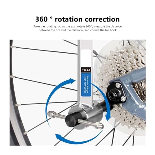 TQASER Derailleur Hanger Alignment Gauge Bicycle Derailleur Hanger Bike Tail Hook Alignment Professional Mountain Bike Bicycle Repair Tool Kit Cycling Accessories (Color : Bike Hook Aligner-07) - Thumbnail 5