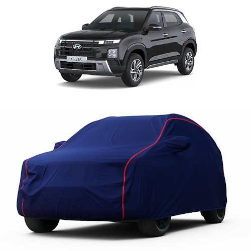 Image of Heavy-Duty Car Cover for Compatible with Hyundai Creta (2015 to 2025 All Models) Deluxe Car Protection Cover - Waterproof & UV-Resistant All-Season Exterior Protection