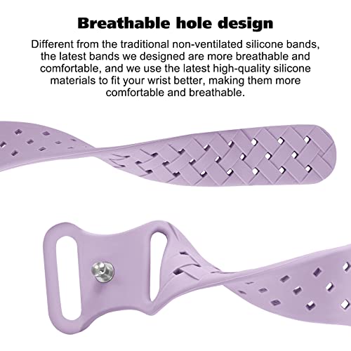 Image of Silicone Braided Weave Bands Compatible with Apple Watch 38mm 40mm 41mm 42mm 44mm 46mm 45mm 49mm, Replacement Sport Breathable Strap for iWatch Series 11 /10 /9 /8 /7 /6 /5 /4 /3 /2 /1 Ultra SE Women Men, Lavender