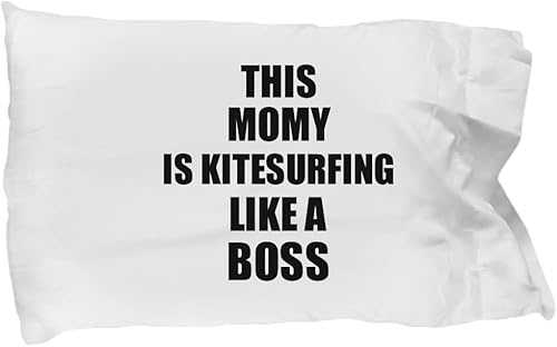 This MOMY is Kitesurfing Like A Boss Pillowcase Funny Gift Idea Family Present Pillow Cover Case 20x30 disponible en Yaxa Colombia