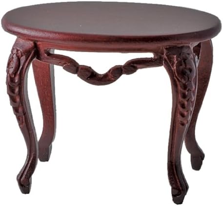 Dollhouse Miniature Mahogany Victorian Parlor Oval End Table