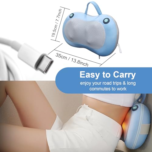 Xllent HSZ111 Neck Massager For Pain Relief Deep Tissue - Shiatsu Back And Neck Massager,Back Massager Deep Tissue Kneading Massager With Heat,Electric Massage Pillow thumb #4