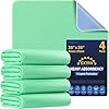 FYGRIP 4 Pack 36” x 36” Extra Heavy Absorbency Washable Underpads, Waterproof Quick Drying Nursing Incontinence Reusable Washable Bed Pee Pads for Dogs, Diaper Changing & Adults, Green