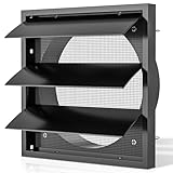 HG Power 4 Inch/100mm Gravity Grille Air Vent Cover, 140mm External Dimension Louvred Wall Vent with Flyscreen, Ventilation for Tumble Dryer, Extractor Fan, Garage, Bathroom, Kitchen, Black