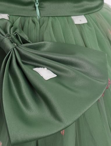 OBEEII Toddler Flower Girl Dress for Wedding Floral Embroidery Tulle Princess Dress Girls Birthday Pageant Formal Ball Gown4