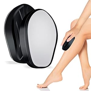 UQQU Crystal Hair Eraser for Hair Removal, Crystal Hair Remover for Men and Women, Magic Crystal Hair Remover with Gentle Skin Exfoliation, Reusable, Easy to Use, Works On All Body Parts – Black