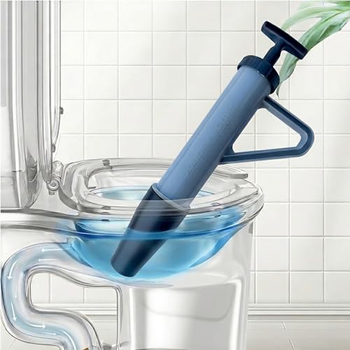No Mess Toilet Plunger Johnny Jolter ® - Powerful Drain Unclogger with Water Pressure for Toilets - No Splashback Alternative for Fast Toilet Clog Removal, Heavy Duty Drain Clearing Tool - Made in USA
