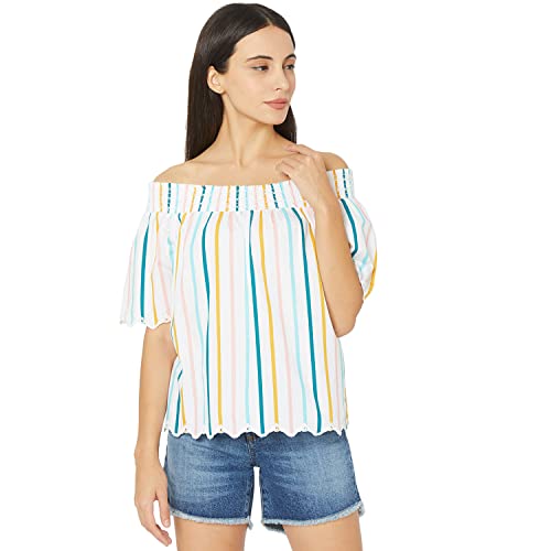 Image of Spykar Women's Cotton Regular Fit Indigo Shirts