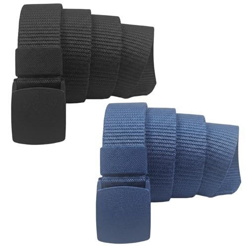 2 Stück Geldgürtel Herren, Gürtel Mit Geheimfach, Diebstahlsichere Tasche, Nylon Taillengürtel Für Männer, Frauen, Reise, Outdoor Und Diebstahlschutz, (Schwarz Und Blau)