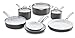 Calphalon 11 Piece Classic Ceramic Nonstick Cookware Set, Grey/White, Small