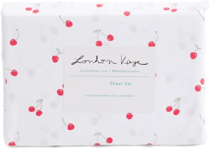 London Kaye Sheet Set - Red Cherries (Red Cherries, Twin XL)
