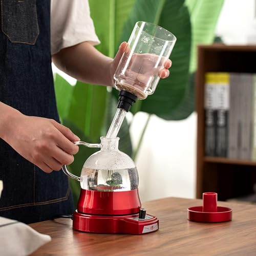 XDTKJDZ Siphon-Kaffeemaschine, Siphon-Vakuum-Kaffeekanne Aus Glas, 400 Ml Großes Fassungsvermögen, 2 Geschwindigkeitsstufen, Intelligente Zeitsteuerung, 1–4 Portionen Auf Einmal, Für Bar, Büro, Küche 4 XDTKJDZ Siphon-Kaffeemaschine, Siphon-Vakuum-Kaffeekanne Aus Glas, 400 Ml Großes Fassungsvermögen, 2 Geschwindigkeitsstufen, Intelligente Zeitsteuerung, 1–4 Portionen Auf Einmal, Für Bar, Büro, Küche