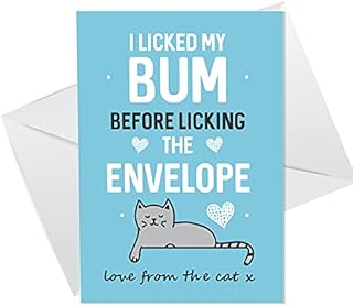 Funny Birthday Card From The Cat Rude Cheeky Card For Mum Dad Brother Sister